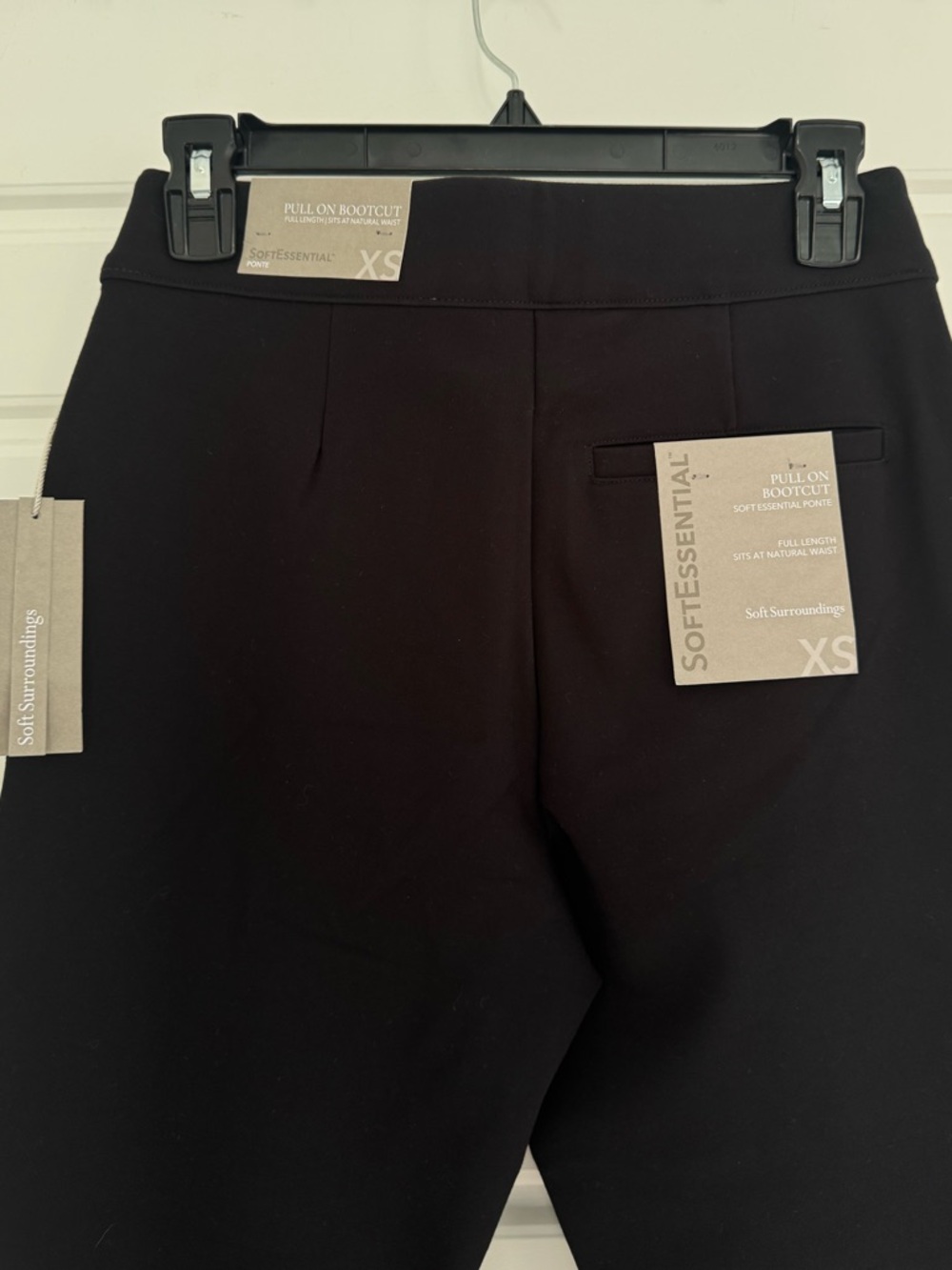 Soft Surroundings Soft Essential Pull On Bootcut Pants in black, size XS.